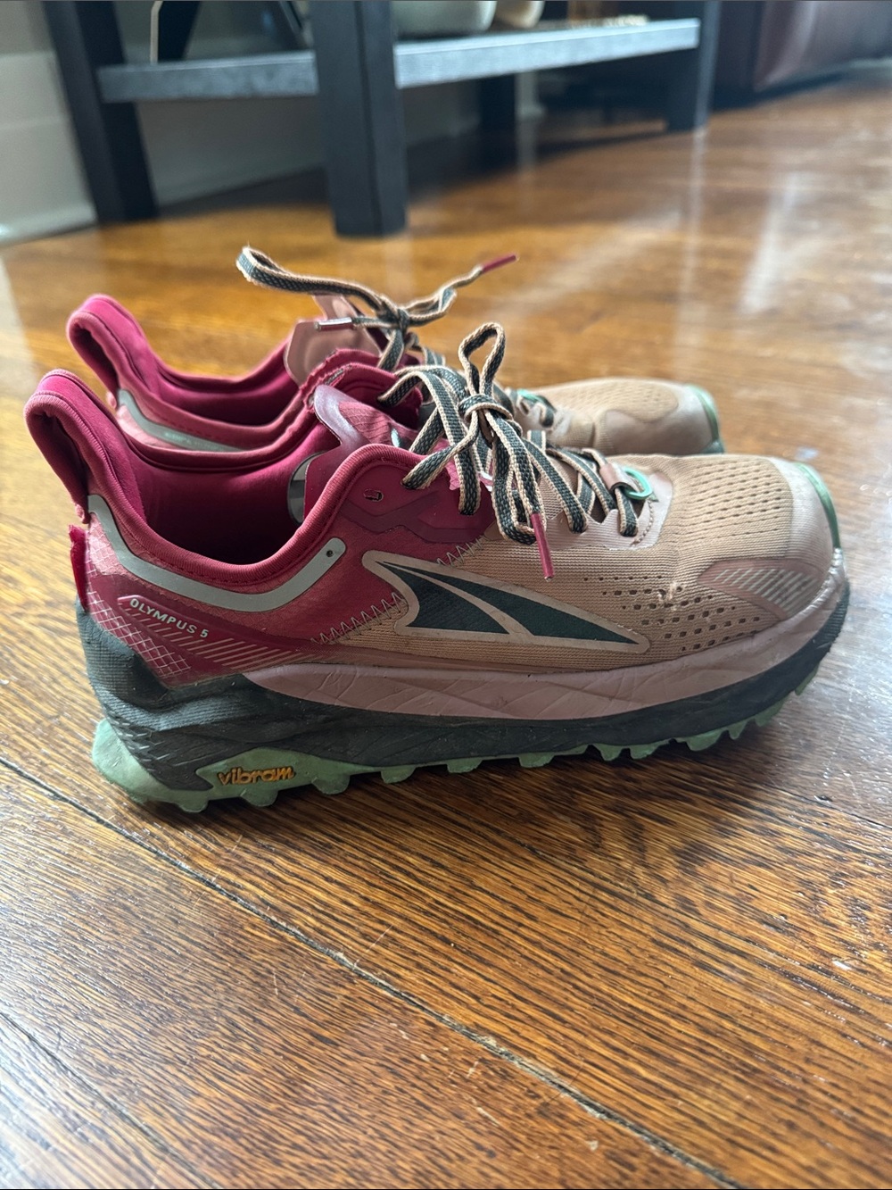 Altra Olympus Women's Trail Running Shoe - Dusty Rose and Burgundy